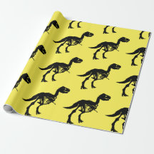 Special unique dinosaur skeleton wrapping paper