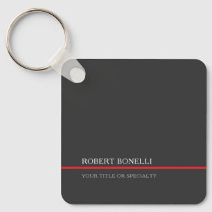 Special Unique Grey Red Elegant Modern Keychain
