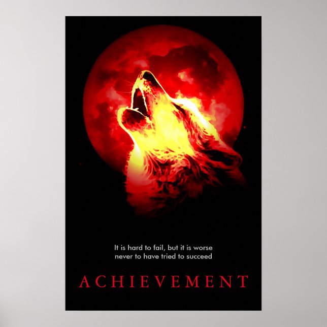 Special Unique Motivational Wolf Poster Print (Front)