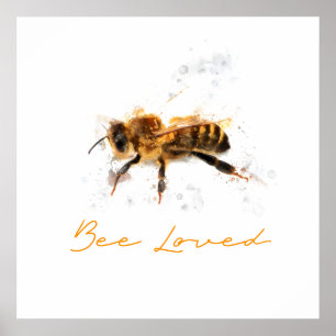 Special Watercolour Bee Loved poster Matte