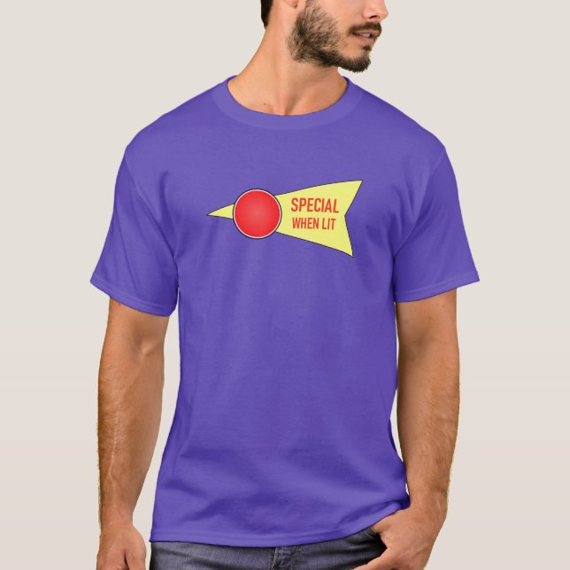 "Special When Lit" pinball t-shirt (Front)
