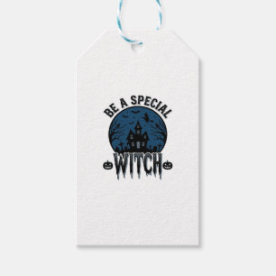 Special Witch Halloween Vintage Engraving Design_1 Gift Tags