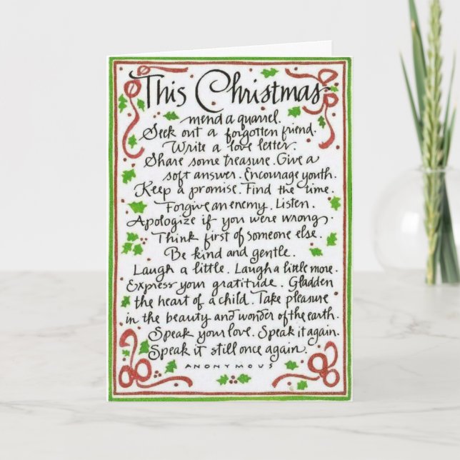 Special Words for Christmas Card (Front)