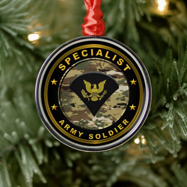 Specialist Army Soldier Metal Ornament (Tree)