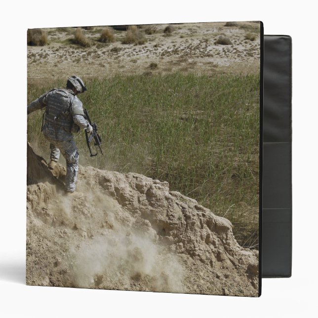 Specialist climbs down binder (Front/Inside)