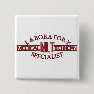 SPECIALIST LAB MLT MEDICAL LABORATORY TECHNICIAN 2 INCH SQUARE BUTTON