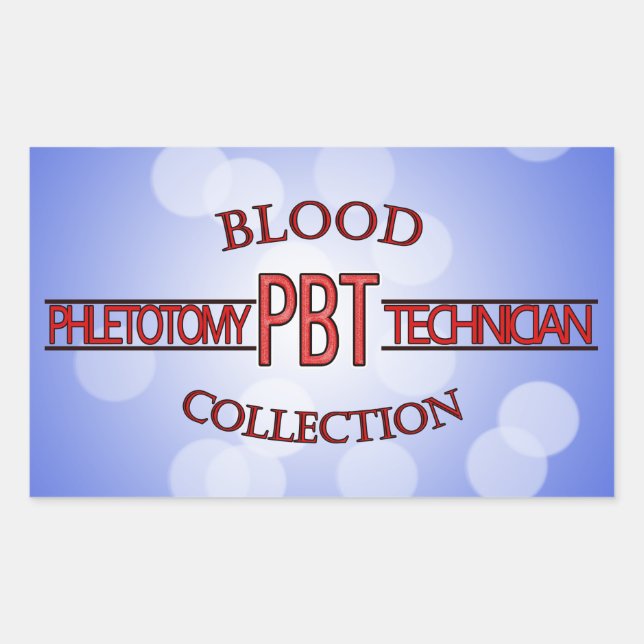 SPECIALIST PBT PHLEBOTOMY TECH BLOOD COLLECTION STICKER (Front)