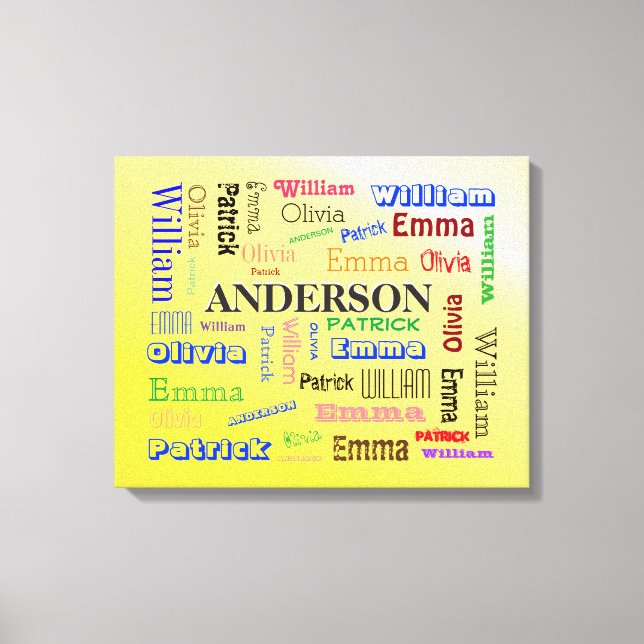 Specialized Family Word Cloud Name Collage Canvas Print (Front)