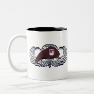 Specially Designed Beret on Basic Airborne Wings Two-Tone Coffee Mug