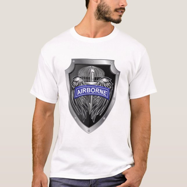 Specially Designed Winged Airborne Shield T-Shirt (Front)