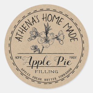 Specialty Food Farmers Market Apple Pie Kraft Classic Round Sticker
