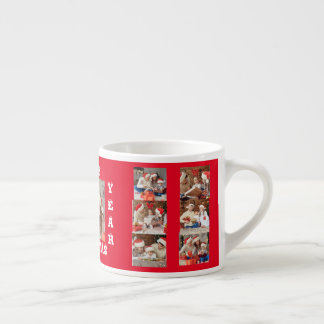Specialty Mug EXPRESSO PHOTO COLLAGE CHRISTMAS RED