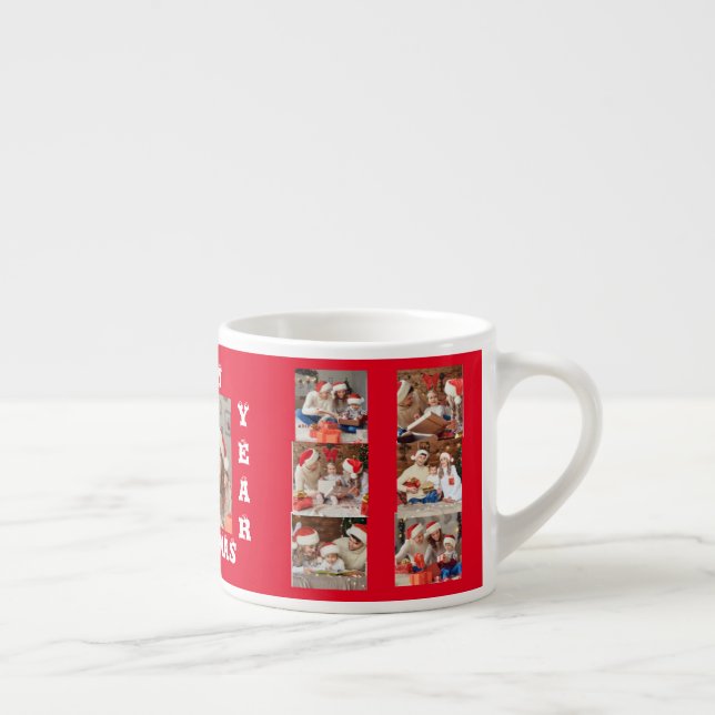 Specialty Mug EXPRESSO PHOTO COLLAGE CHRISTMAS RED (Right)