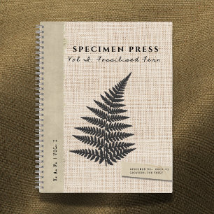 Specimen Press: Fossil Fern Linen Look Organic Notebook