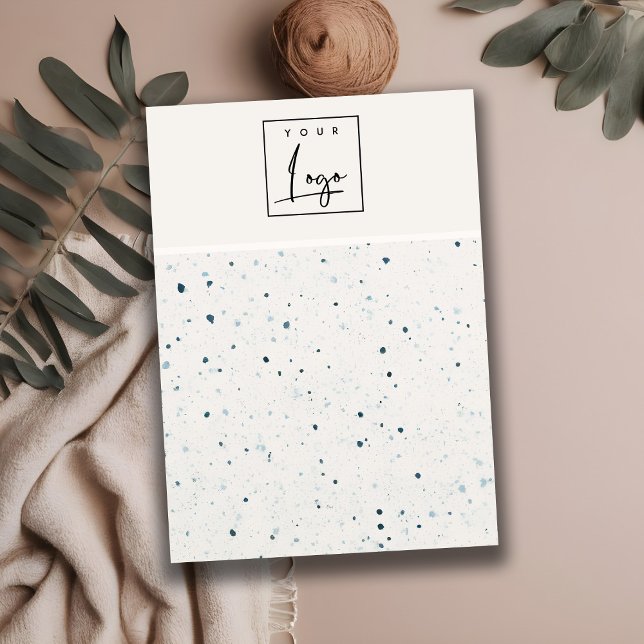 Speckled Blue White Logo Blank Jewellery Display Business Card (Creator Uploaded)