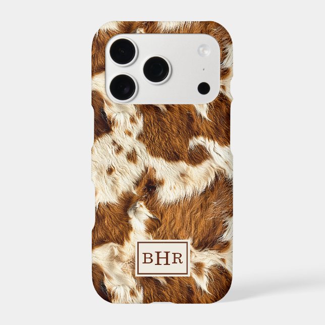 Speckled Brown Cowhide Monogrammed (Back)