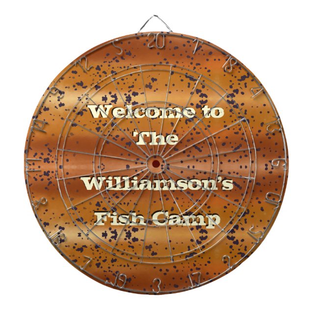 Speckled Brown Trout Pattern Family Fish Camp Dartboard (Front)