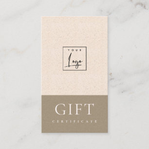 Speckled Ceramic Blush Kraft Logo Gift Certificate