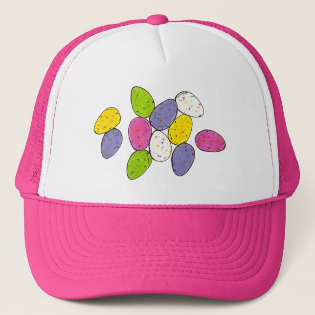 Speckled Chocolate Easter Candy Egg Candies Trucker Hat (Front)