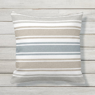Speckled Coastal Striped Throw Pillow