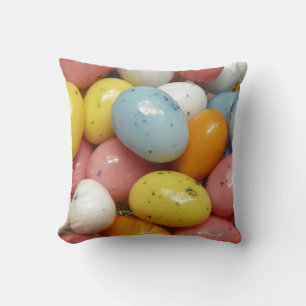 Speckled Coloured Jelly Bean Easter Eggs Throw Pillow