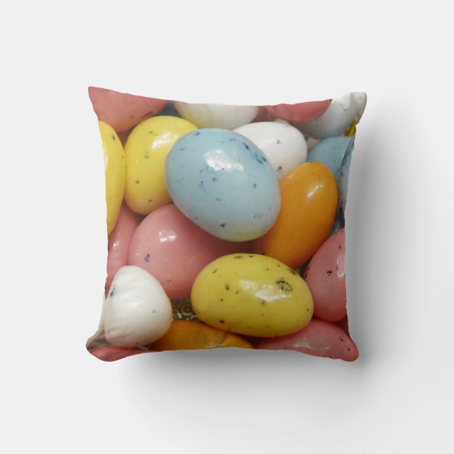 Speckled Coloured Jelly Bean Easter Eggs Throw Pillow (Front)