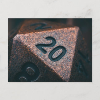 Speckled Copper D20 Polyhedral Postcard