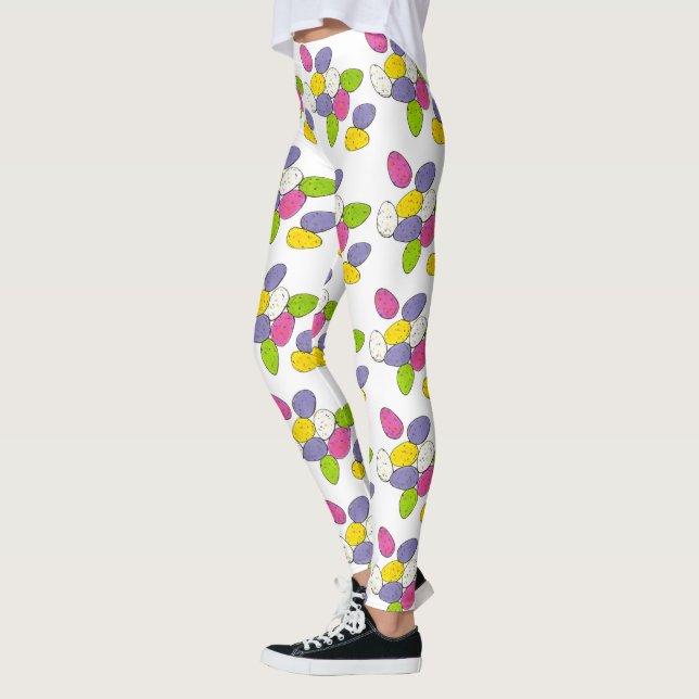 Speckled Easter Basket Eggs Chocolate Egg Candy Leggings (Left)