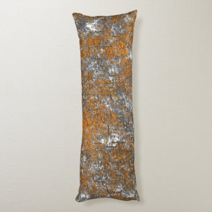 Speckled golden orange over whitish grey scratch body pillow