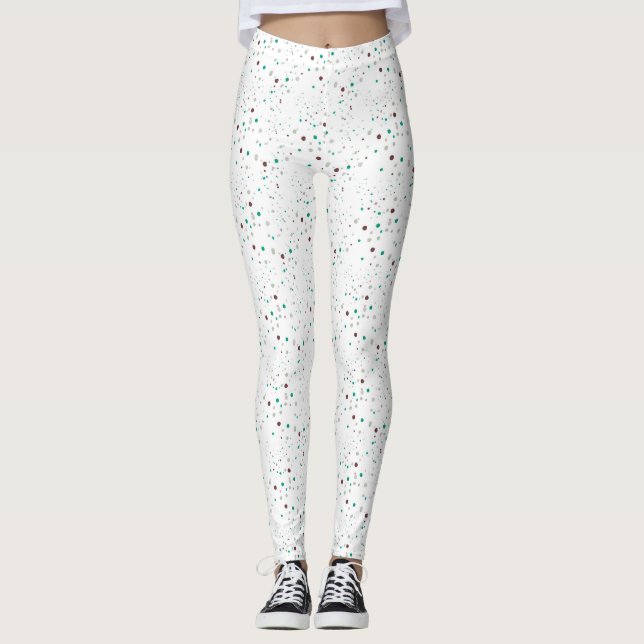 Speckled Mint Chocolate Dots, Whimsical Leggings (Front)
