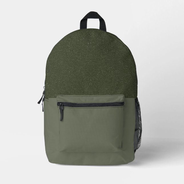Speckled Moss Green Backpack – Customizable (Front)