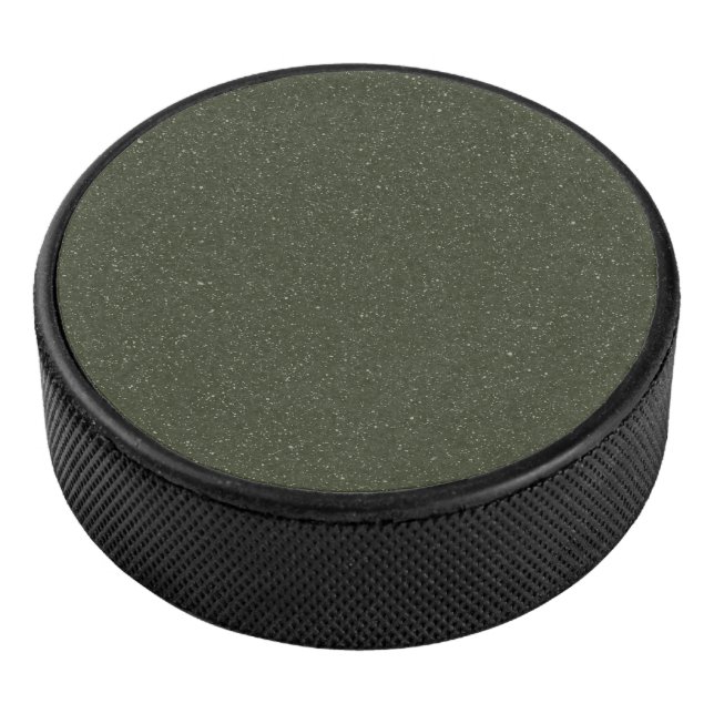 Speckled Moss Green Custom Hockey Puck (3/4)