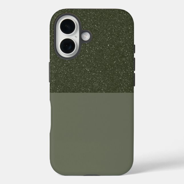 Speckled Moss Green iPhone 16 Case – Customizable (Back)