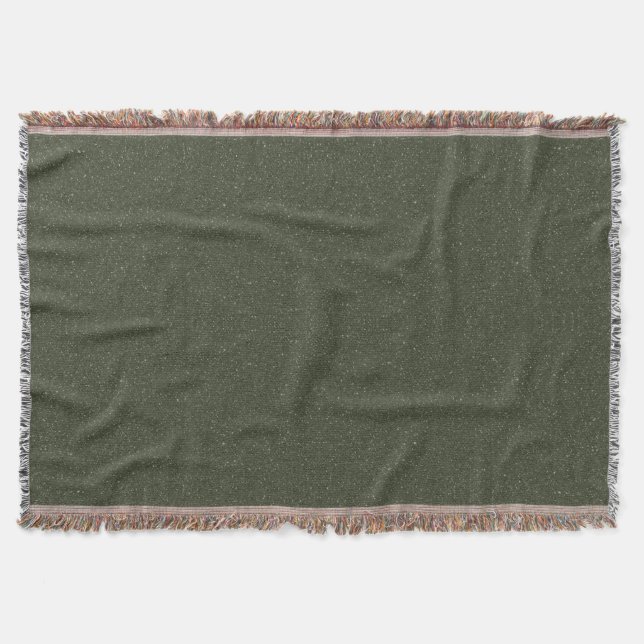 Speckled Moss Green Woven Throw Blanket (Custom) (Front)