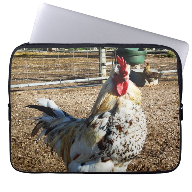 Speckled Rooster On Farm, Laptop Sleeve (Front)
