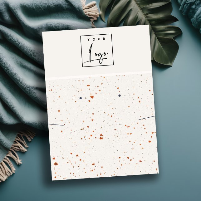 Speckled Rust White Logo Earring Necklace Display Business Card (Creator Uploaded)