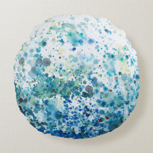 Speckled Sea I Round Pillow
