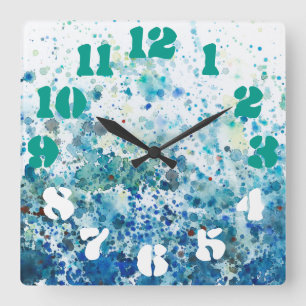 Speckled Sea I Square Wall Clock