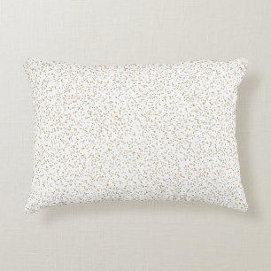 Speckled Spring Fern, Green & Orange Dots Accent Pillow