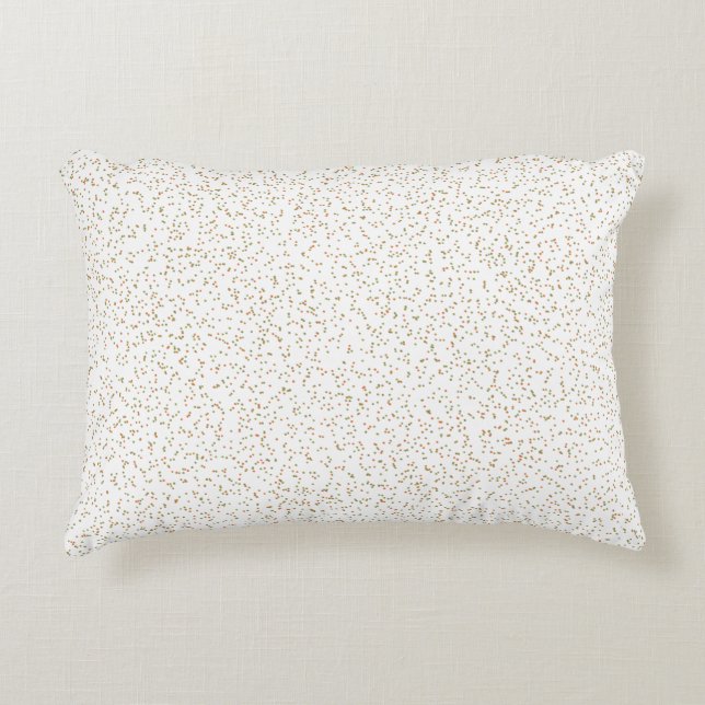 Speckled Spring Fern, Green & Orange Dots  Accent Pillow (Front)