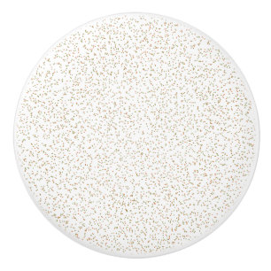 Speckled Spring Fern, Green & Orange Dots  Ceramic Knob
