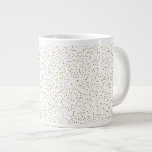 Speckled Spring Fern, Green & Orange Dots Large Coffee Mug