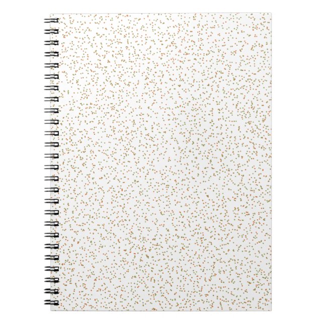 Speckled Spring Fern, Green & Orange Dots  Notebook (Front)