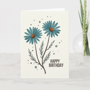 Speckled Teal Flower Card