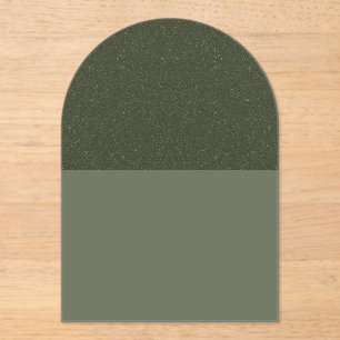 Speckled Top Arch Moss Green Acrylic Invitation