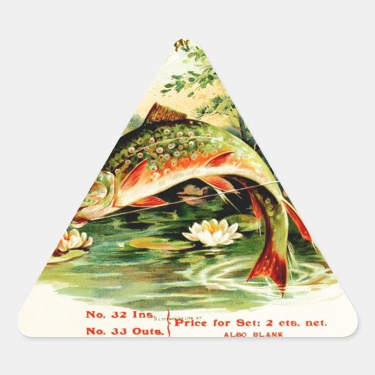 Speckled Trout Vintage Art Triangle Sticker