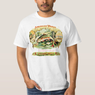 Speckled Trout Vintage Cigar Box Label T-Shirt