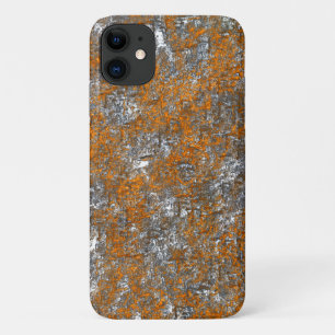 Speckled yellowish orange on whitish grey scratch iPhone 11 case