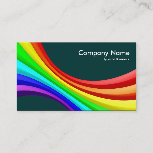 Specrum Curve 3d - Dark Green 003333 Business Card (Front)