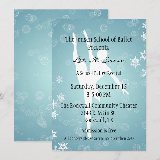 Spectacle de danse de ballet d'hiver Invitation au (Devant / Derrière)